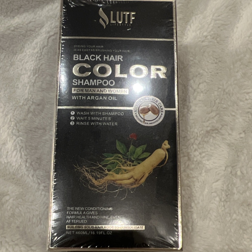 LUTF Lifestyle Black Hair Dye Shampoo with Argan Oil‎ 460ml